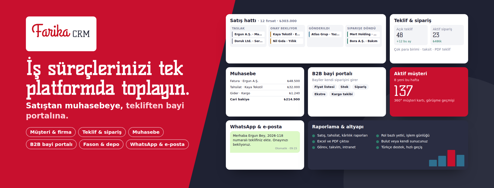 Farika CRM ekran görüntüsü